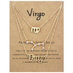3-in-1 Halskette Set mit 12 Tierkreiszeichen Retro Alphabet Symbole mit Diamanten Schmuckset, Skorpion Gold, Schütze Gold, Steinbock Gold, Stier Gold, Fische Gold, Löwe Gold, Waage Gold, Krebs Gold, Wassermann Gold, Jungfrau Gold, Widder Gold...
