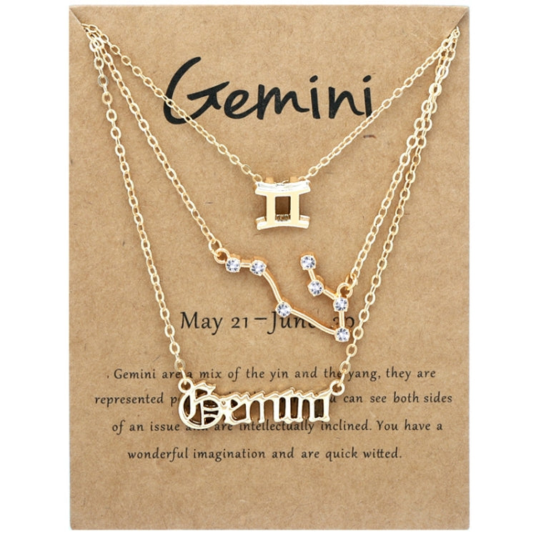 3-in-1 Halskette Set mit 12 Tierkreiszeichen Retro Alphabet Symbole mit Diamanten Schmuckset, Skorpion Gold, Schütze Gold, Steinbock Gold, Stier Gold, Fische Gold, Löwe Gold, Waage Gold, Krebs Gold, Wassermann Gold, Jungfrau Gold, Widder Gold...