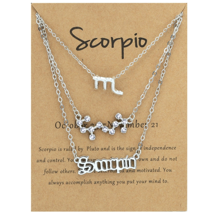 3-in-1 Halskette Set mit 12 Tierkreiszeichen Retro Alphabet Symbole mit Diamanten Schmuckset, Skorpion Gold, Schütze Gold, Steinbock Gold, Stier Gold, Fische Gold, Löwe Gold, Waage Gold, Krebs Gold, Wassermann Gold, Jungfrau Gold, Widder Gold...