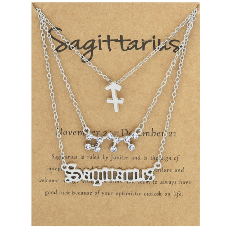 3-in-1 Halskette Set mit 12 Tierkreiszeichen Retro Alphabet Symbole mit Diamanten Schmuckset, Skorpion Gold, Schütze Gold, Steinbock Gold, Stier Gold, Fische Gold, Löwe Gold, Waage Gold, Krebs Gold, Wassermann Gold, Jungfrau Gold, Widder Gold...
