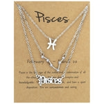 3-in-1 Halskette Set mit 12 Tierkreiszeichen Retro Alphabet Symbole mit Diamanten Schmuckset, Skorpion Gold, Schütze Gold, Steinbock Gold, Stier Gold, Fische Gold, Löwe Gold, Waage Gold, Krebs Gold, Wassermann Gold, Jungfrau Gold, Widder Gold...