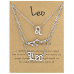 3-in-1 Halskette Set mit 12 Tierkreiszeichen Retro Alphabet Symbole mit Diamanten Schmuckset, Skorpion Gold, Schütze Gold, Steinbock Gold, Stier Gold, Fische Gold, Löwe Gold, Waage Gold, Krebs Gold, Wassermann Gold, Jungfrau Gold, Widder Gold...