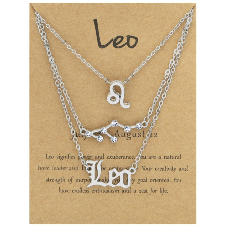 3-in-1 Halskette Set mit 12 Tierkreiszeichen Retro Alphabet Symbole mit Diamanten Schmuckset, Skorpion Gold, Schütze Gold, Steinbock Gold, Stier Gold, Fische Gold, Löwe Gold, Waage Gold, Krebs Gold, Wassermann Gold, Jungfrau Gold, Widder Gold...