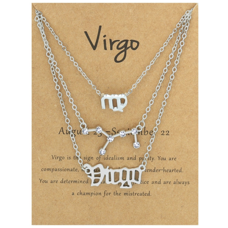 3-in-1 Halskette Set mit 12 Tierkreiszeichen Retro Alphabet Symbole mit Diamanten Schmuckset, Skorpion Gold, Schütze Gold, Steinbock Gold, Stier Gold, Fische Gold, Löwe Gold, Waage Gold, Krebs Gold, Wassermann Gold, Jungfrau Gold, Widder Gold...
