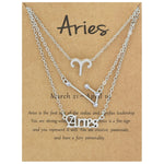 3-in-1 Halskette Set mit 12 Tierkreiszeichen Retro Alphabet Symbole mit Diamanten Schmuckset, Skorpion Gold, Schütze Gold, Steinbock Gold, Stier Gold, Fische Gold, Löwe Gold, Waage Gold, Krebs Gold, Wassermann Gold, Jungfrau Gold, Widder Gold...