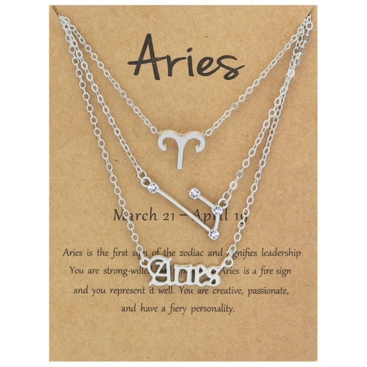 3-in-1 Halskette Set mit 12 Tierkreiszeichen Retro Alphabet Symbole mit Diamanten Schmuckset, Skorpion Gold, Schütze Gold, Steinbock Gold, Stier Gold, Fische Gold, Löwe Gold, Waage Gold, Krebs Gold, Wassermann Gold, Jungfrau Gold, Widder Gold...