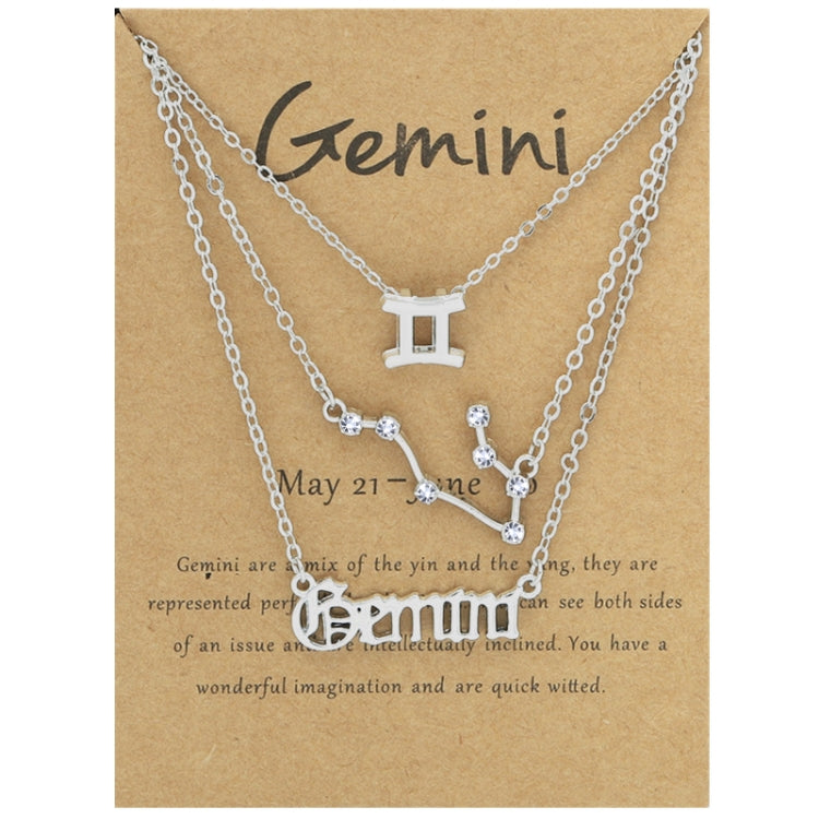 3-in-1 Halskette Set mit 12 Tierkreiszeichen Retro Alphabet Symbole mit Diamanten Schmuckset, Skorpion Gold, Schütze Gold, Steinbock Gold, Stier Gold, Fische Gold, Löwe Gold, Waage Gold, Krebs Gold, Wassermann Gold, Jungfrau Gold, Widder Gold...