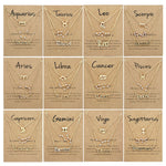 3-in-1 Halskette Set mit 12 Tierkreiszeichen Retro Alphabet Symbole mit Diamanten Schmuckset, Skorpion Gold, Schütze Gold, Steinbock Gold, Stier Gold, Fische Gold, Löwe Gold, Waage Gold, Krebs Gold, Wassermann Gold, Jungfrau Gold, Widder Gold...