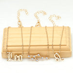 3-in-1 Halskette Set mit 12 Tierkreiszeichen Retro Alphabet Symbole mit Diamanten Schmuckset, Skorpion Gold, Schütze Gold, Steinbock Gold, Stier Gold, Fische Gold, Löwe Gold, Waage Gold, Krebs Gold, Wassermann Gold, Jungfrau Gold, Widder Gold...
