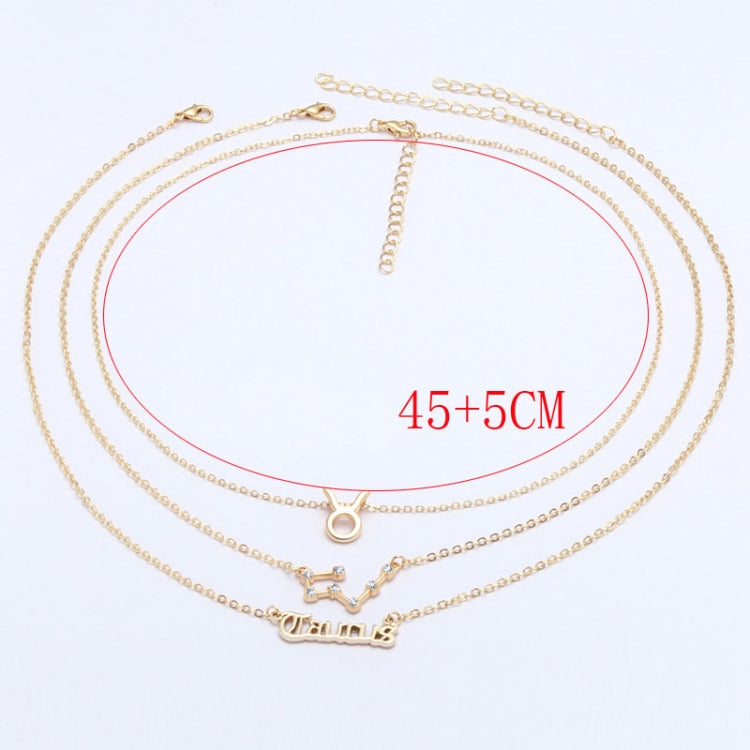 3-in-1 Halskette Set mit 12 Tierkreiszeichen Retro Alphabet Symbole mit Diamanten Schmuckset, Skorpion Gold, Schütze Gold, Steinbock Gold, Stier Gold, Fische Gold, Löwe Gold, Waage Gold, Krebs Gold, Wassermann Gold, Jungfrau Gold, Widder Gold...