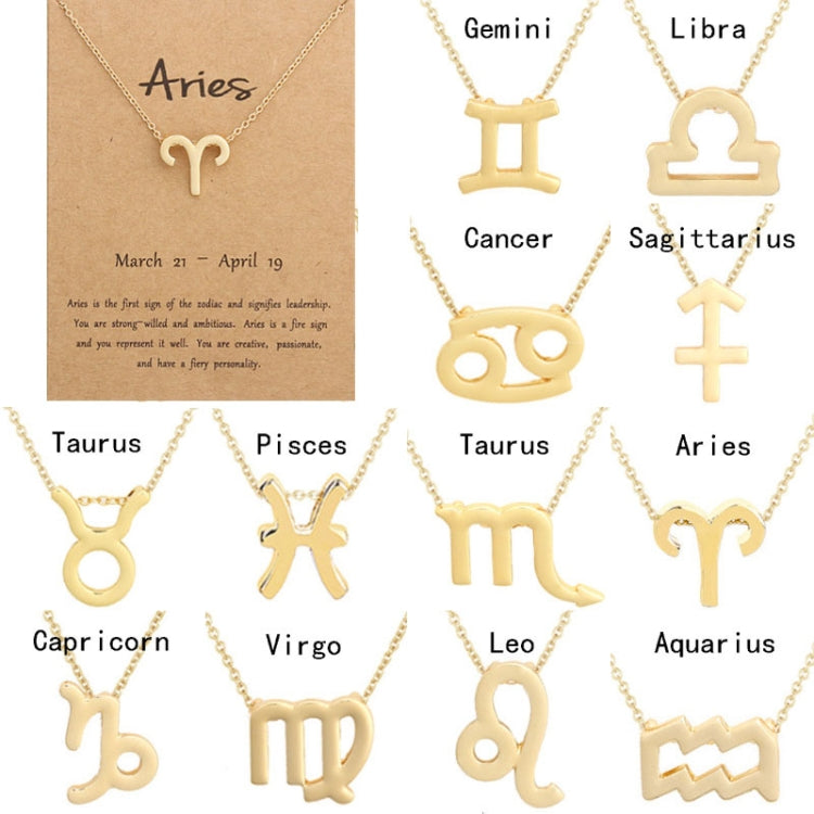 Tierkreiszeichen Halskette Vergoldete Legierung Kurze Kette Schmuck, Widder Gold, Krebs Gold, Waage Gold, Jungfrau Gold, Löwe Gold, Wassermann Gold, Fische Gold, Stier Gold, Steinbock Gold, Schütze Gold, Skorpion Gold, Zwillinge Gold