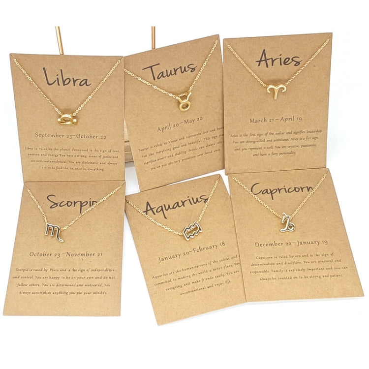 Tierkreiszeichen Halskette Vergoldete Legierung Kurze Kette Schmuck, Widder Gold, Krebs Gold, Waage Gold, Jungfrau Gold, Löwe Gold, Wassermann Gold, Fische Gold, Stier Gold, Steinbock Gold, Schütze Gold, Skorpion Gold, Zwillinge Gold