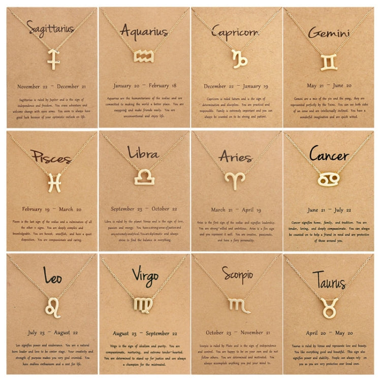 Tierkreiszeichen Halskette Vergoldete Legierung Kurze Kette Schmuck, Widder Gold, Krebs Gold, Waage Gold, Jungfrau Gold, Löwe Gold, Wassermann Gold, Fische Gold, Stier Gold, Steinbock Gold, Schütze Gold, Skorpion Gold, Zwillinge Gold