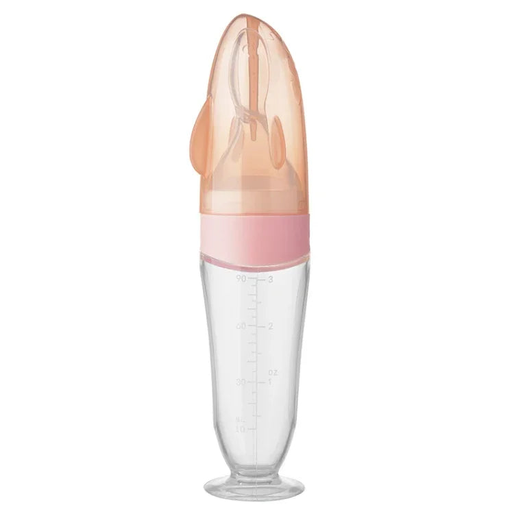 Baby Silikonflasche Drückbarer Fütterlöffel Kinder Ergänzungsflaschenfütterer