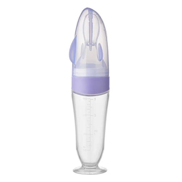 Baby Silikonflasche Drückbarer Fütterlöffel Kinder Ergänzungsflaschenfütterer