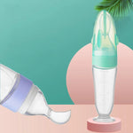 Baby Silikonflasche Drückbarer Fütterlöffel Kinder Ergänzungsflaschenfütterer