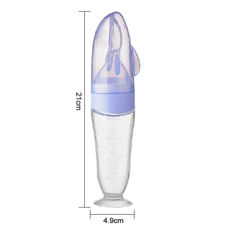 Baby Silikonflasche Drückbarer Fütterlöffel Kinder Ergänzungsflaschenfütterer