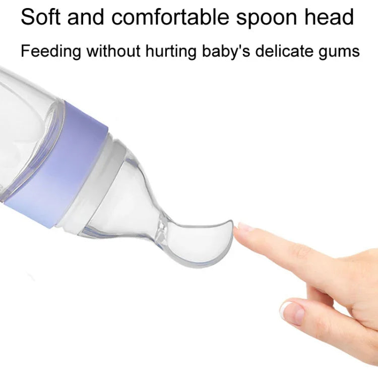 Baby Silikonflasche Drückbarer Fütterlöffel Kinder Ergänzungsflaschenfütterer