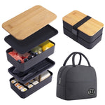 1200ml Portable Lunchbox mit Fächern, isoliert, doppelwandig, mikrowellengeeignet, Kunststoff-Lebensmittelbehälter, ohne Isoliertasche Schwarz, ohne Isoliertasche Weiß, mit Isoliertasche Schwarz, mit Isoliertasche Weiß
