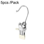 5 Stück/Packung Edelstahl Flachclip mit Haken Kratzfest Wäscheklammer zum Trocknen