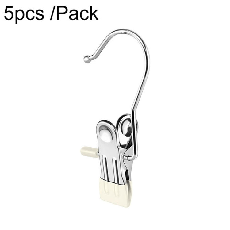5 Stück/Packung Edelstahl Flachclip mit Haken Kratzfest Wäscheklammer zum Trocknen