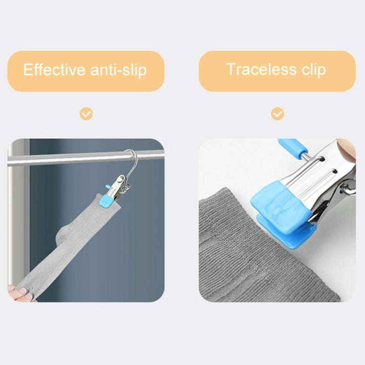 5 Stück/Packung Edelstahl Flachclip mit Haken Kratzfest Wäscheklammer zum Trocknen