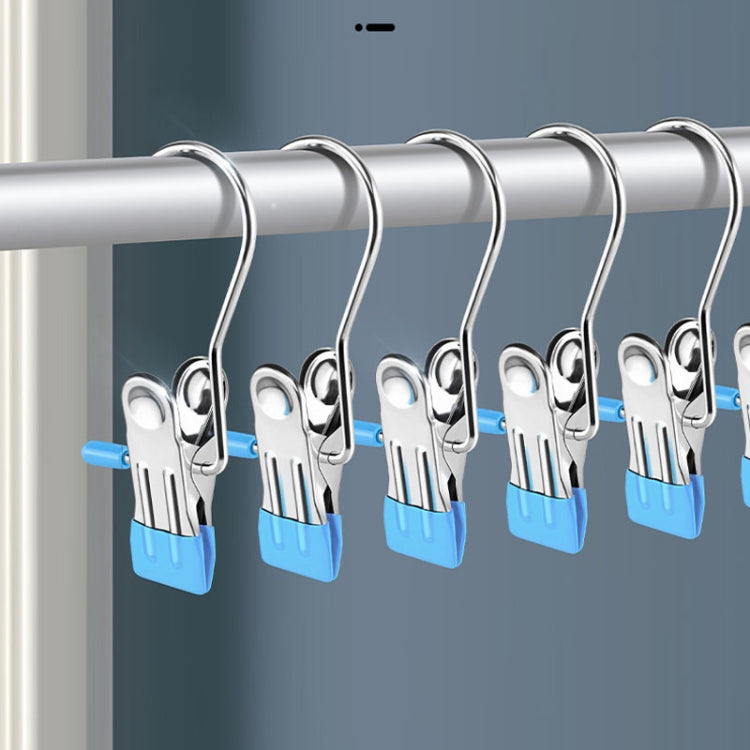 5 Stück/Packung Edelstahl Flachclip mit Haken Kratzfest Wäscheklammer zum Trocknen