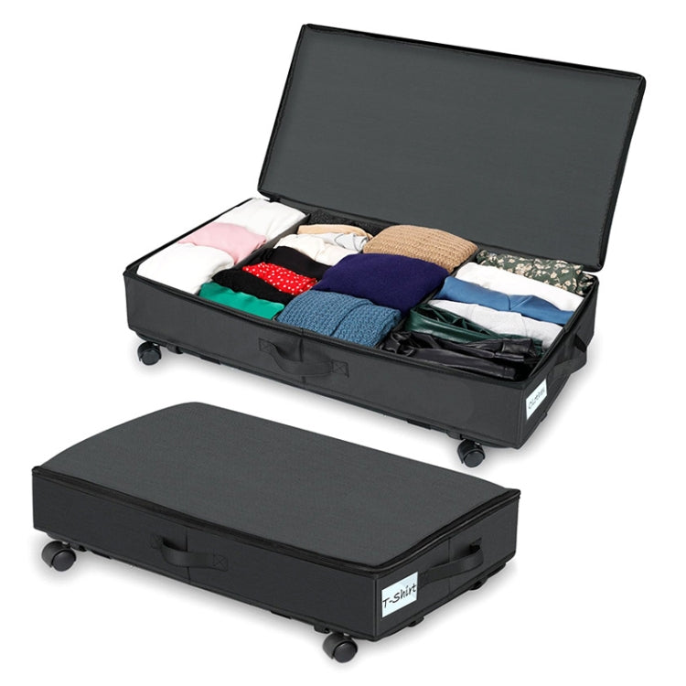 Faltbare Unterbett-Aufbewahrungsboxen für Kleidung und Schuhe mit Rollen und Griffen, transparente Abdeckung, Grau 78x38x16cm
