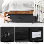 Faltbare Unterbett-Aufbewahrungsboxen für Kleidung und Schuhe mit Rollen und Griffen, transparente Abdeckung, Grau 78x38x16cm