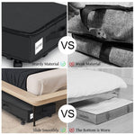Faltbare Unterbett-Aufbewahrungsboxen für Kleidung und Schuhe mit Rollen und Griffen, transparente Abdeckung, Grau 78x38x16cm