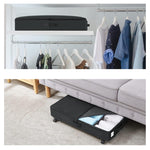 Faltbare Unterbett-Aufbewahrungsboxen für Kleidung und Schuhe mit Rollen und Griffen, transparente Abdeckung, Grau 78x38x16cm