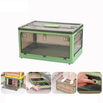 Faltbare Kunststoff-Aufbewahrungsbox Stapelbarer Aufbewahrungs-Organizer mit Rollen, Weiß 37 x 26,5 x 22 cm, Gelb 37 x 26,5 x 22 cm, Grün 37 x 26,5 x 22 cm, Weißer Holzdeckel 37 x 26,5 x 22 cm, Gelber Holzdeckel 37 x 26,5 x 22 cm