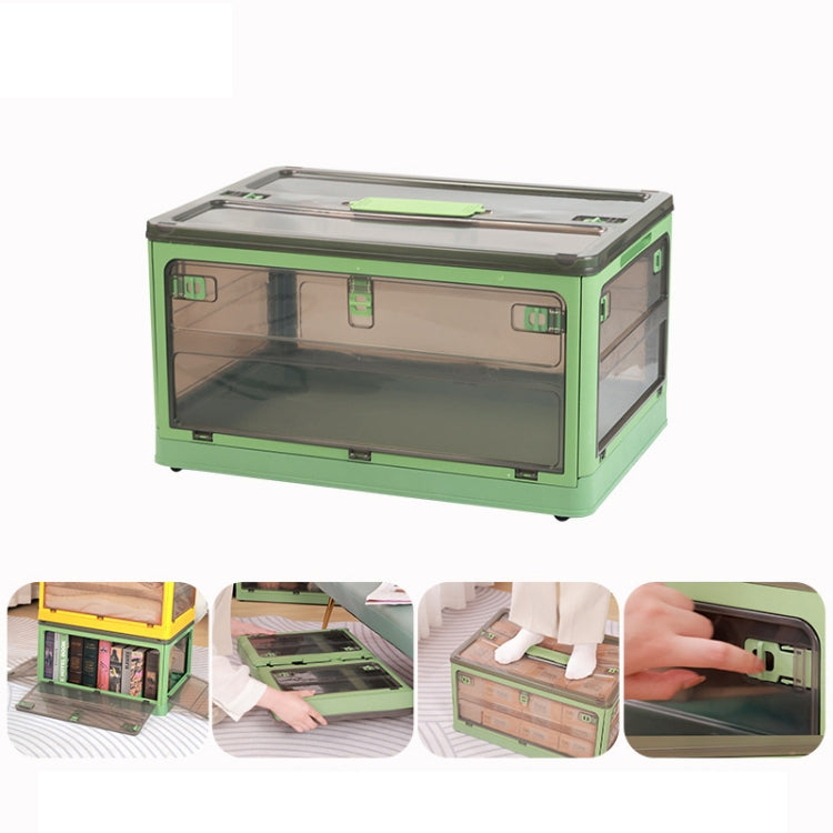Faltbare Kunststoff-Aufbewahrungsbox Stapelbarer Aufbewahrungs-Organizer mit Rollen, Weiß 37 x 26,5 x 22 cm, Gelb 37 x 26,5 x 22 cm, Grün 37 x 26,5 x 22 cm, Weißer Holzdeckel 37 x 26,5 x 22 cm, Gelber Holzdeckel 37 x 26,5 x 22 cm