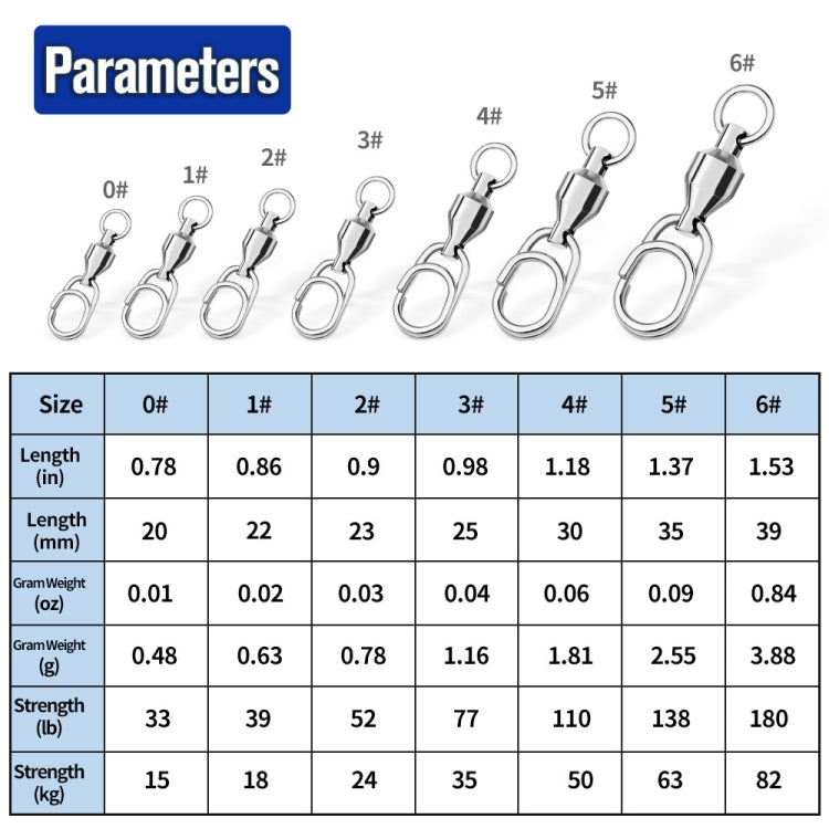 5 Stück / Pack PROBEROS DAC006 Köder 8-Typ Ringe Verbinder Hochgeschwindigkeitslager Wirbel Ovalstift Angelzubehör, 22mm, 23mm, 25mm, 30mm, 35mm