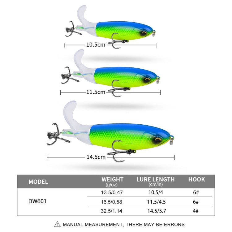 PROBEROS DW601 360 Grad Drehbarer Propellerköder Topwater Festgebundener Trecker Schwimmender Kunstfischköder, 10,5cm/13,5g, 11,5cm/16,5g, 14,5cm/32,5g
