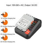 For BlackDeck 14.4~20V3A Tool Lithium Battery Charger, UK Plug, US Plug, EU Plug, AU Plug