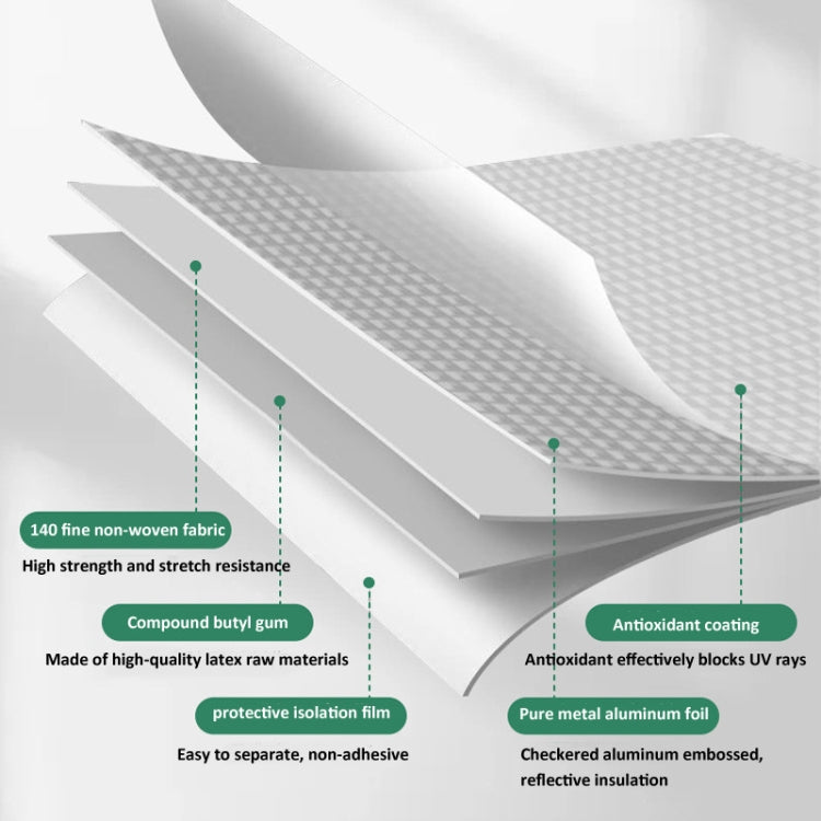 1,2 mm dickes Butyl-Dichtband selbstklebend Aluminiumfolienband, 5 cm x 5 m, 10 cm x 5 m, 15 cm x 5 m, 20 cm x 5 m, 5 cm x 10 m, 10 cm x 10 m