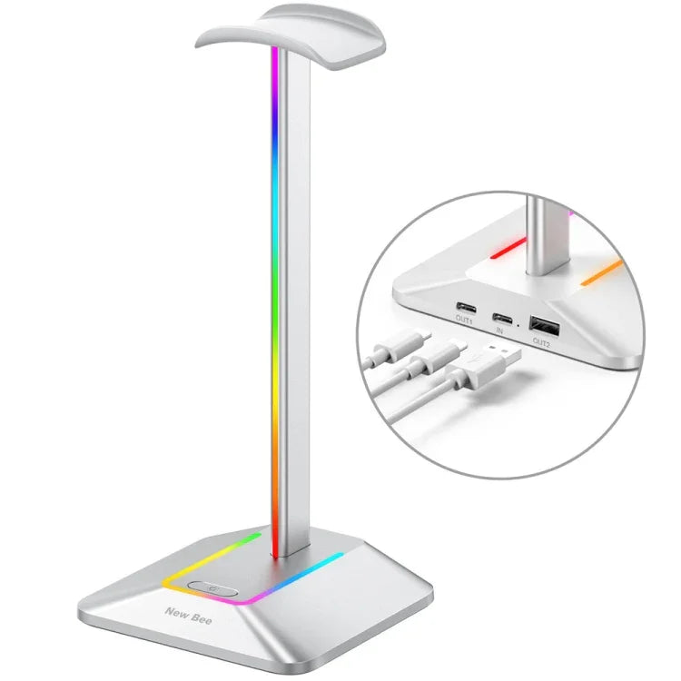 New Bee Dual Output Bunter Headset-Display-Rack HUB Erweiterungs-Kopfhörerhalter, Z8 Schwarz, Z8 Silber, Z9 Ohne Erweiterungsschnittstelle Schwarz, Z9 Ohne Erweiterungsschnittstelle Silber