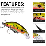 5,3cm 4,6g Sinkender Minnow Köder Langwurf Bionischer Kunststoff Hartköder Angelgerät, PROBEROS DW577 8003 Haken, PROBEROS DW578 Normaler Haken