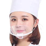 10 Stück/Beutel Wiederverwendbare transparente Restaurant-Maske Koch Anti-Beschlag und Anti-Spritzer Kunststoffmasken