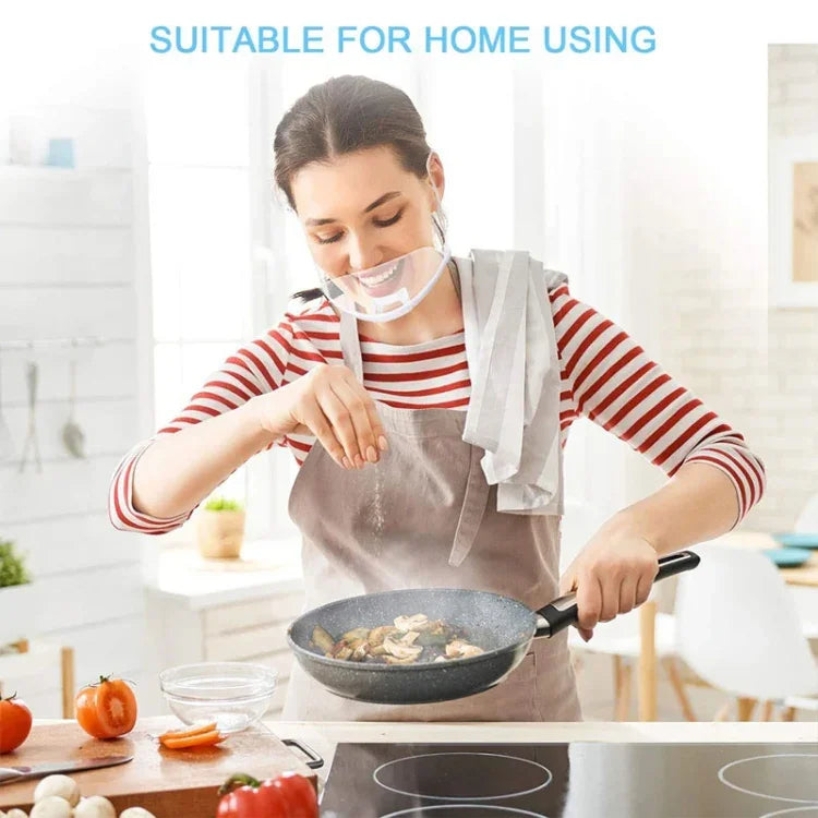 10 Stück/Beutel Wiederverwendbare transparente Restaurant-Maske Koch Anti-Beschlag und Anti-Spritzer Kunststoffmasken