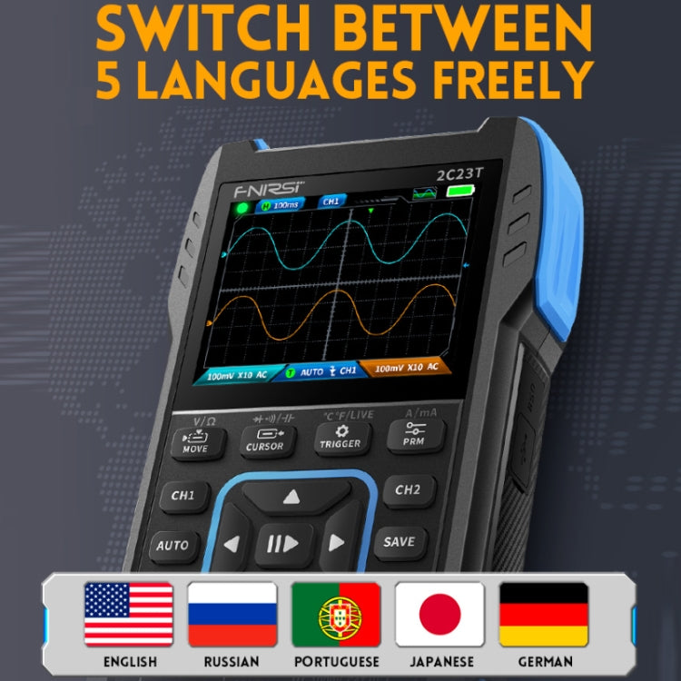 FNIRSI 3-in-1 Handheld Digitaloszilloskop Dual-Kanal Multimeter, 2C23T Standard, 2C23T Upgrade