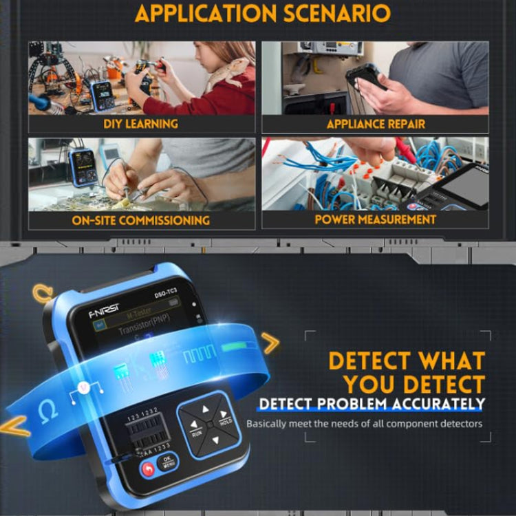 FNIRSI 3-in-1 Handheld Digitaloszilloskop LCR Transistortester, DSO-TC3 Standard, DSO-TC3 Upgrade