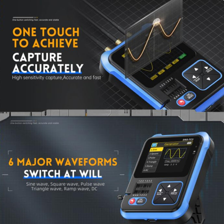 FNIRSI 3-in-1 Handheld Digitaloszilloskop LCR Transistortester, DSO-TC3 Standard, DSO-TC3 Upgrade