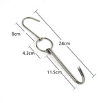 Edelstahl Doppelring Entenbräter-Hänger Outdoor Barbecue Aufhängehaken Ständer, 3 cm kleiner Ring 23cm, 3 cm kleiner Wachsring 24.5cm, 3 cm großer Wachsring 33cm, 3 cm mittlerer Wachsring 29cm, 4 cm Stahl dick kurz 24cm                      ...