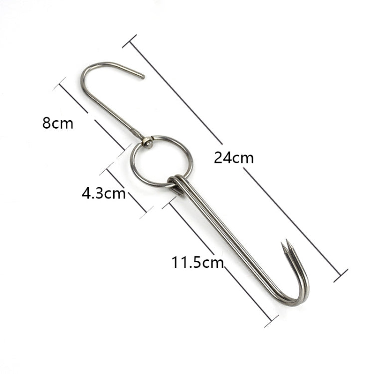 Edelstahl Doppelring Entenbräter-Hänger Outdoor Barbecue Aufhängehaken Ständer, 3 cm kleiner Ring 23cm, 3 cm kleiner Wachsring 24.5cm, 3 cm großer Wachsring 33cm, 3 cm mittlerer Wachsring 29cm, 4 cm Stahl dick kurz 24cm                      ...