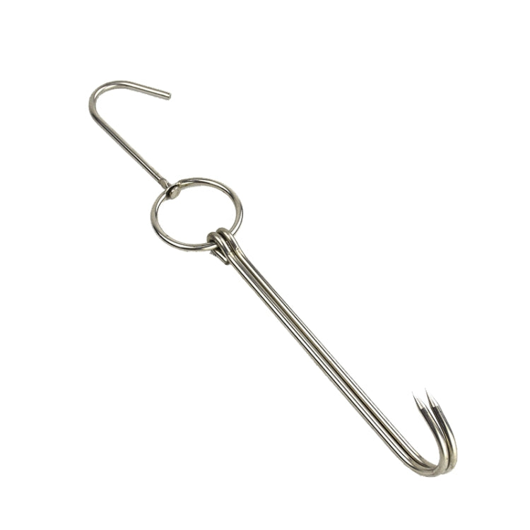 Edelstahl Doppelring Entenbräter-Hänger Outdoor Barbecue Aufhängehaken Ständer, 3 cm kleiner Ring 23cm, 3 cm kleiner Wachsring 24.5cm, 3 cm großer Wachsring 33cm, 3 cm mittlerer Wachsring 29cm, 4 cm Stahl dick kurz 24cm                      ...