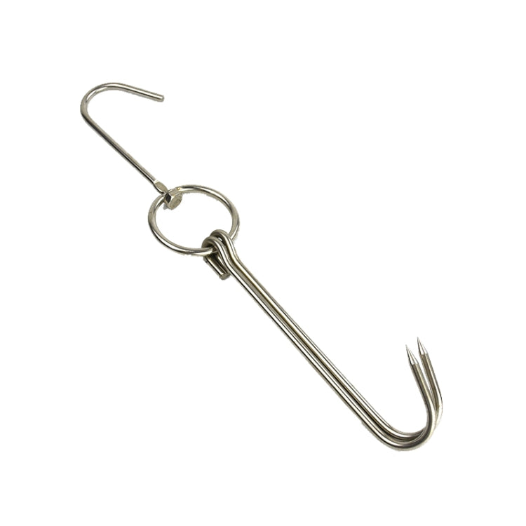 Edelstahl Doppelring Entenbräter-Hänger Outdoor Barbecue Aufhängehaken Ständer, 3 cm kleiner Ring 23cm, 3 cm kleiner Wachsring 24.5cm, 3 cm großer Wachsring 33cm, 3 cm mittlerer Wachsring 29cm, 4 cm Stahl dick kurz 24cm                      ...