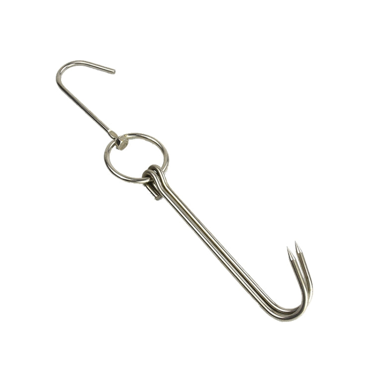 Edelstahl Doppelring Entenbräter-Hänger Outdoor Barbecue Aufhängehaken Ständer, 3 cm kleiner Ring 23cm, 3 cm kleiner Wachsring 24.5cm, 3 cm großer Wachsring 33cm, 3 cm mittlerer Wachsring 29cm, 4 cm Stahl dick kurz 24cm                      ...