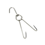 Edelstahl Doppelring Entenbräter-Hänger Outdoor Barbecue Aufhängehaken Ständer, 3 cm kleiner Ring 23cm, 3 cm kleiner Wachsring 24.5cm, 3 cm großer Wachsring 33cm, 3 cm mittlerer Wachsring 29cm, 4 cm Stahl dick kurz 24cm                      ...